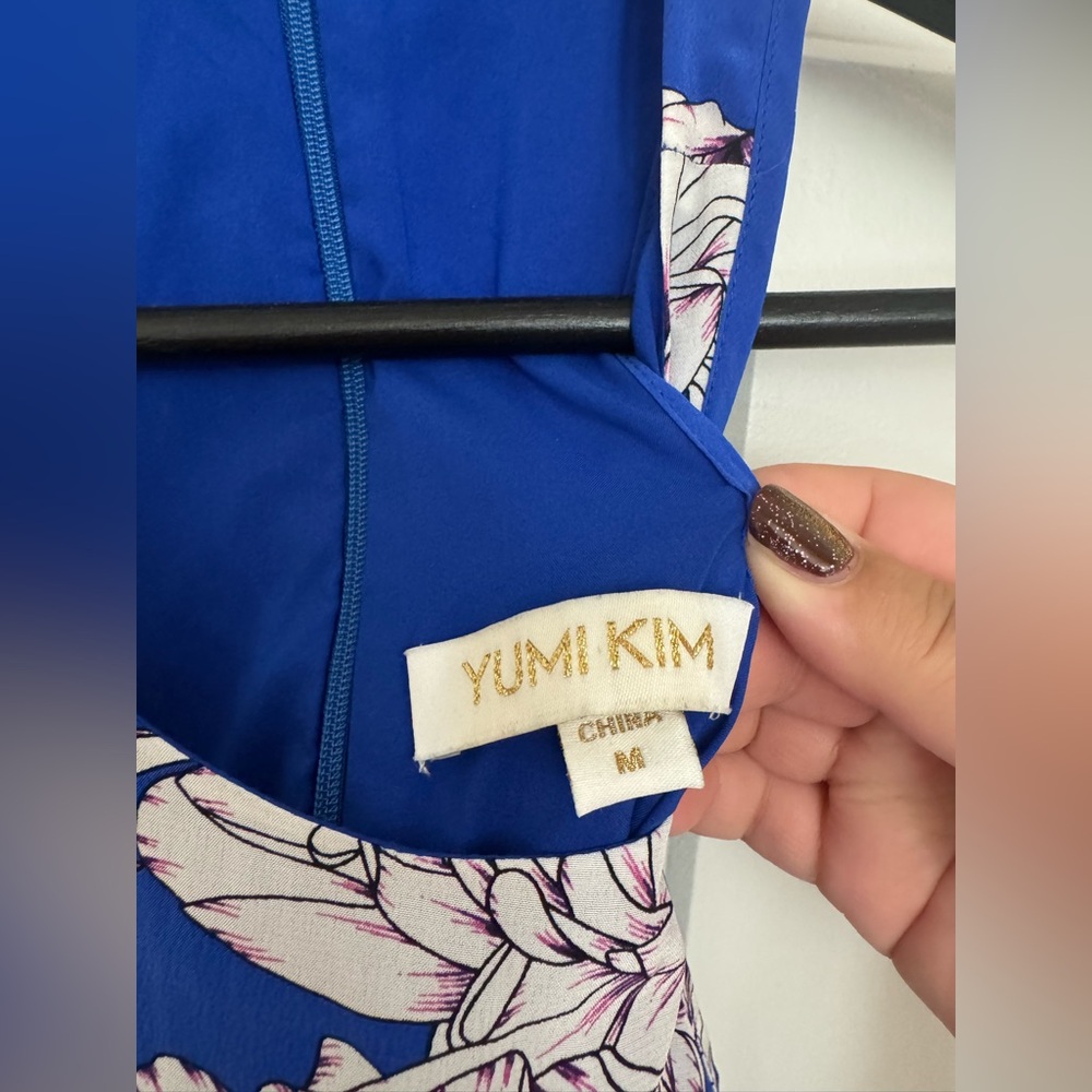 Yumi Kim Dream Tahiti Sunrise Maxi Dress Womens Sz Medium Blue Silk High Slit - Picture 7 of 8
